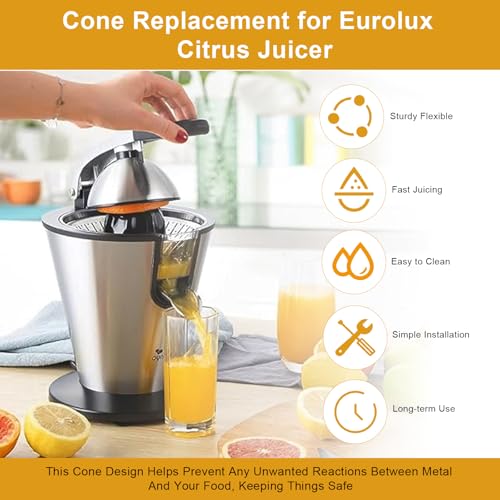 Cones Replacement for Eurolux Citrus Juicer ELCJ-1600S/1700S/1900S – Food-Grade Juicer Cone
