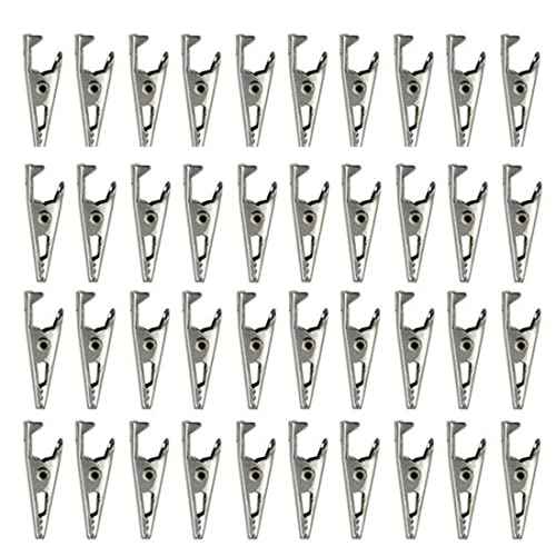 40Pcs Metal Alligator Clips1.06in/ 27mm, Crocodile Clamps Spring Clamps Test Line Crocodile Clips for Laboratory Electric Testing Work and Cable Lead Clip
