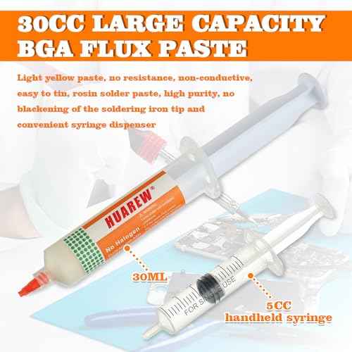 30mL No-Clean Solder Flux Lead-Free Solder Flux with 2 Metering Tools for LED SMD PCB BGA Electronic Soldering (1.62 oz/46 g)