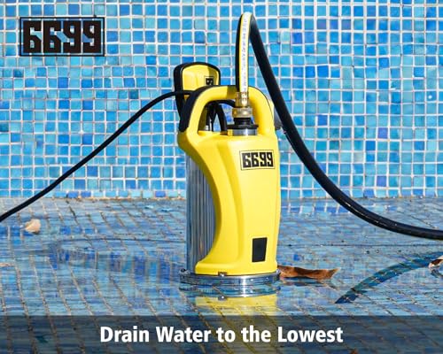 0.5HP Submersible Water Pump 2500GPH Stainless Steel Drain Pump with Adjustable Float Switch