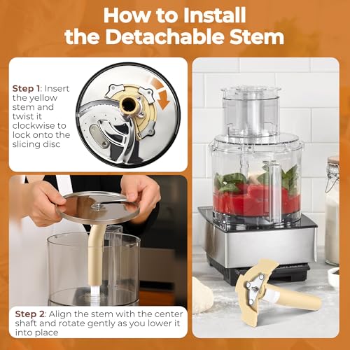 DLC-039ATX-1 Yellow Detachable Stem 14-Cup Cuisinart Food Processor Replacement Part