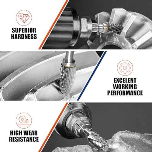 10Pcs Carbide Burr Bits Set Compatible with Dremel 1/8", Rotary Tool Bits with Double-Cut Design, Die Grinder Bits Accessories-for Metal Aluminum Wood-Stone Steel PlasticCarving Cutting Grinding