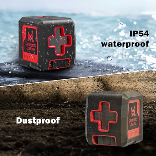 Motovera LL-T3 Self-Leveling Laser Level 100ft Green Cross Line with Tripod, 4 Brightness Modes & IP54 Waterproof