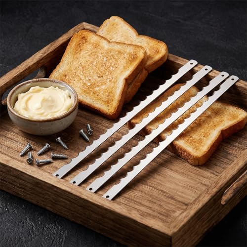Sorcristy 8-Pack 10.75in Serrated Bread Knife Blades with Guard & Screws – Replacement Lame for Bread Bow