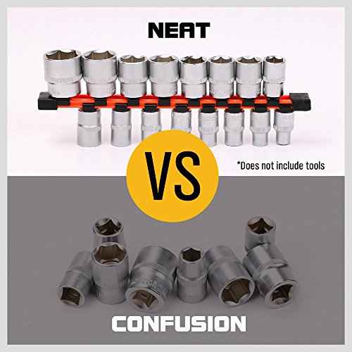 HORUSDY 3Pcs Double Sided Socket Organizer, 1/4-Inch, 3/8-Inch, 1/2-Inch, Premium Quality Socket Holders