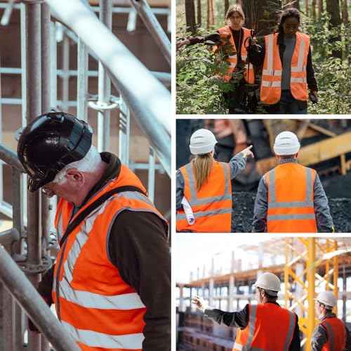 High Visibility Vest Safety Vest with Pockets and Zipper Meets ANSI/ISEA Standard(1 Pack 5 Pack)