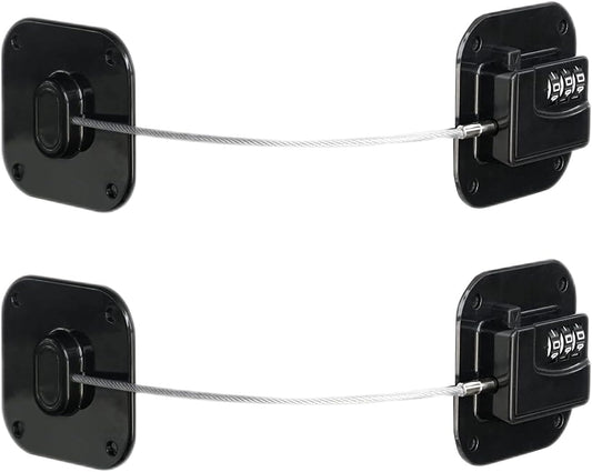 Child Safety Cabinet Locks, Fridge Lock with Combination, Closet Locks,Cabinet Lock(Black 2Pcs)