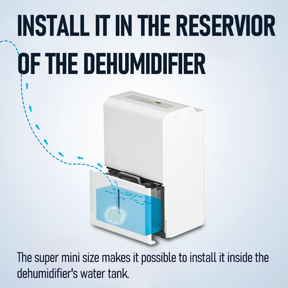 Automatic Small Sump Pump with Water Sensor, 8 FT Lift 74 GPH with 6 FT Tubing, 115/230V Mini HVAC Condensate Removal Pump with Float Switch for Dehumidifier, Air Conditioner, Hydroponic, Auto On Off