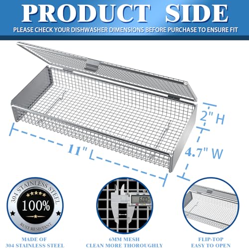Viscogrip Dishwasher Basket for Small Items, 304 Stainless Steel, 1 PCS