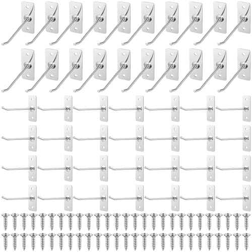 Blulu 100 Pcs Wall Mounted Hanging Single Hook Stainless Steel Tool Hooks Silver Metal Garage Display Hanger Tool for Home Garage Storage Organizer Retail Shop Kitchen Display, 3.6 Inch