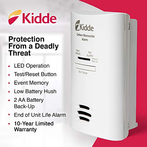 Kidde Plug-in Carbon Monoxide Detector with Battery Backup - 1 Pack, 3rd Edition