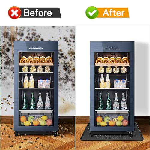 ieesspd Mini Fridge Mat 24x24x0.5 Black, Leak-Proof Drip Tray for Fridge & Washer