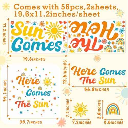 Here Comes The Sun Backdrop Decals Son Baby Shower Arch Stickers Gender Reveal Party Decorations For Arch Balloon Decor Welcome Oh Baby Sign Decal Boy First Birthday Party Supplies