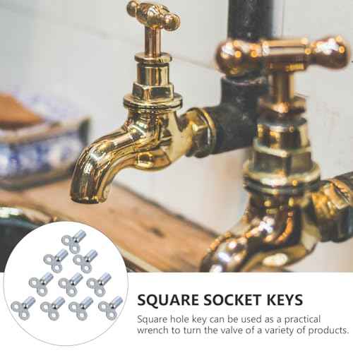 DOITOOL 10 Pcs Metal Radiator Valve Keys, Square Socket Bleed Hole Key Radiator Keys, Water Tap Switch Bleed Key, Plumbing Bleeding Key Air Plumbing Tool (Silver)