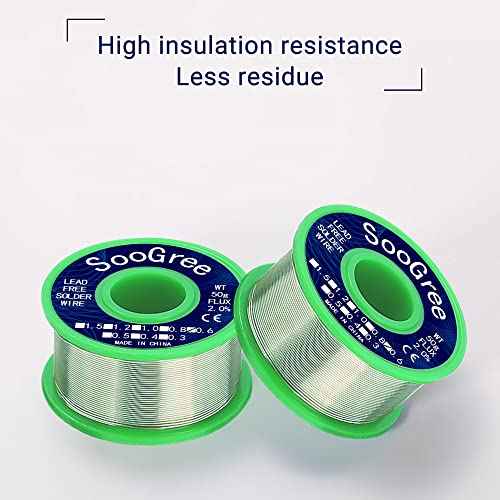 Solder Wire Sn99.3 Cu0.7 with Rosin Core,Fine Alloy Electronics Soldering Electric Solder for Electrical, Electronic, Connector, DIY Soldering (0.6mm/50g)