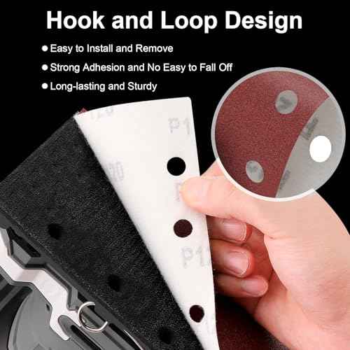 Sand Paper Sheets 40 PCS, 8 Holes Hook & Loop Sandpaper Sanding Sheet Assorted for 1/3 Sheet Sander, 60/80/120/180/320/600/800/1000 Grits Sandpaper for Wood Metal Crafts Plaster and Other Surfaces