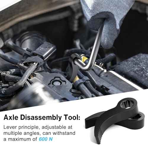 Lytool 2 Pcs Pry Bar Wrench Adaptor Head, Crowbar Adapter Head Tool, Half Shaft Removal Car Repairing Tools (1/2" Drive)