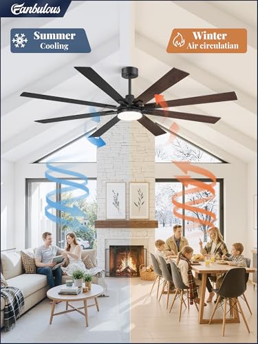 Fanbulous 72 Inch Black Ceiling Fan with Lights, DC Motor, Remote & App Control