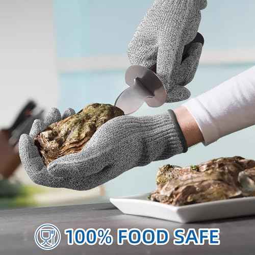 Schwer SlicePro ANSI A9 Cut Resistant Gloves, Food Grade Reliable Cutting Glove, Mandoline Gloves for Kitchen Meat Cutting, Oyster Shucking, Fish Fillet Processing, Non-PFAS, PR1501-G, L