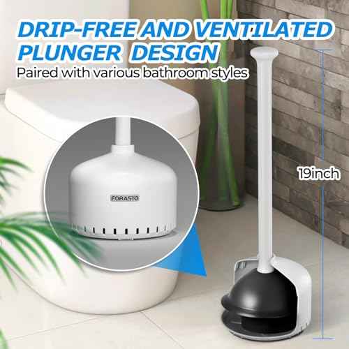 Toilet Plunger with Holder£¬Plungers for Bathroom with Holder, Toilet Plunger Heavy Duty£¬Bathroom Plunger£¬Bathroom Decor£¬Bathroom Accessories£¬Toilet Bowl Cleaners,White