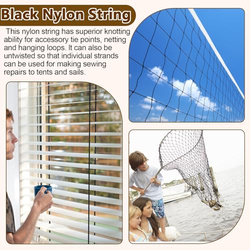 Black Nylon String,500 Feet 2mm Nylon Cord Twine for Garden,Tomato,Climbing Plant,Tie Floristry,Fishing,Wrapping,Camping and Outdoor Survival,Netting Home Improvement
