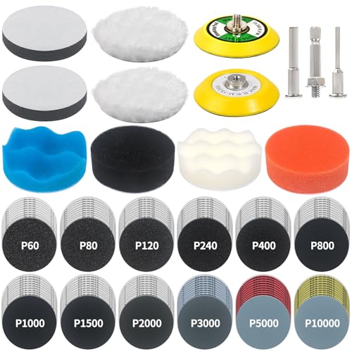 Pomsare 133PCS Sanding and Polishing Drill Kit for Car, Wood, Metal, Glass