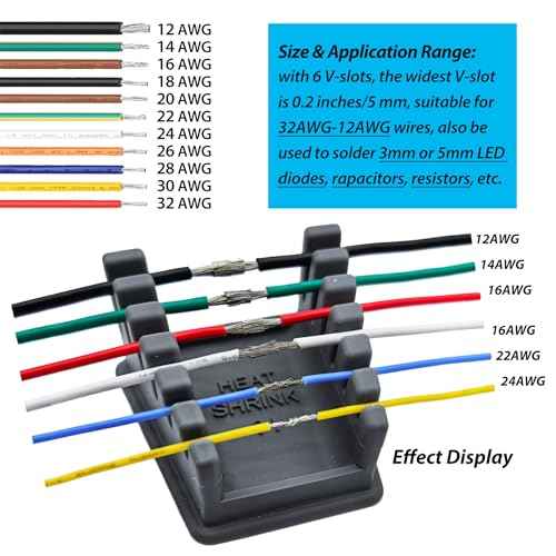 Upgraded Silicone Soldering Stand, Helping Hands Soldering Station, Soldering Wire Holder with 6 Slots - Third Hand Soldering Iron Stand for 32AWG to 12AWG Wires(Only Stand), Dark Grey, 1 Pcs