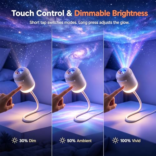 Finndeen 24pc HD 5D Holographic Night Light Projector with Galaxy & Ocean Scenes