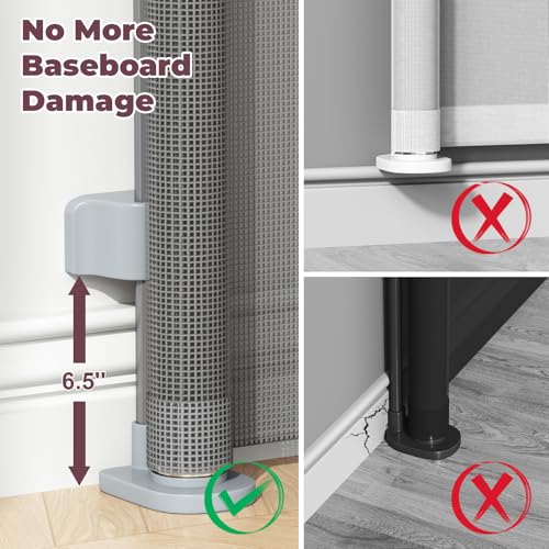 Cideny Gray Retractable Baby & Pet Gate 34" Tall x 55" Wide for Stairs & Doorways