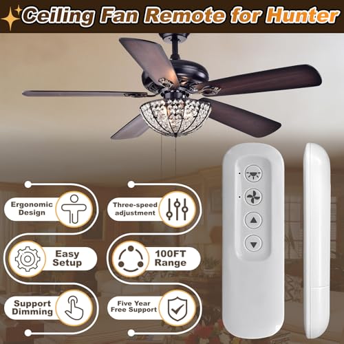 Aituzero 99813 Ceiling Fan Remote Replacement for Hunter 3-Speed 434MHz
