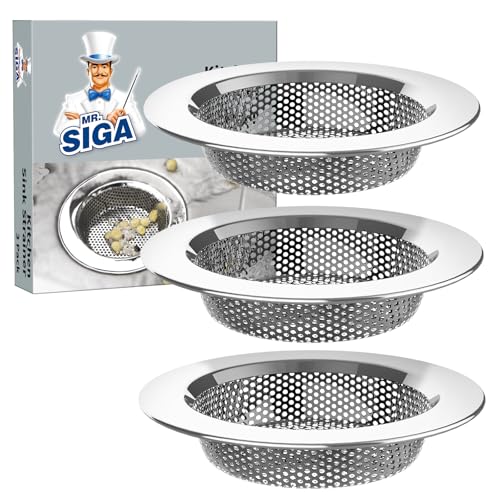 MR.SIGA Stainless Steel Sink Strainer 3-Pack - Silver Kitchen & Utility Drain Covers