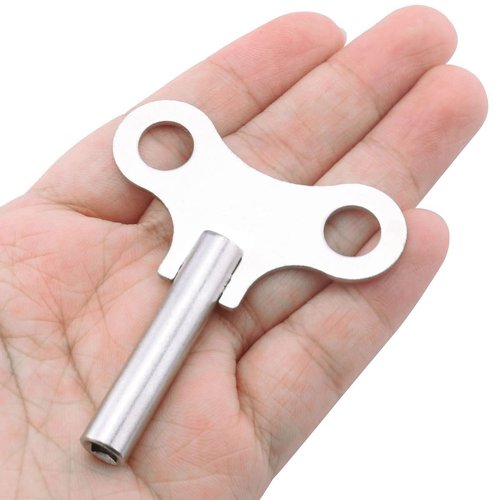 Ruiwaer Clock Winding Key Wood Clock Key Metal Clock Key Sturdy Clock Tool Winding Chain Repair Tool Clock Accessories, Silver