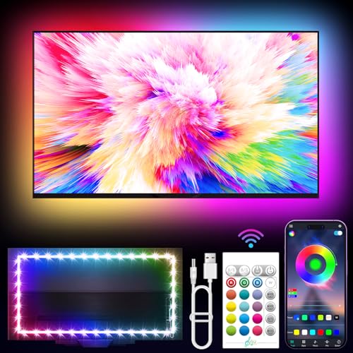 KANTUTOE 16.4ft RGB TV Backlight Strip for 45-75 Inch TVs with Music Sync App Control