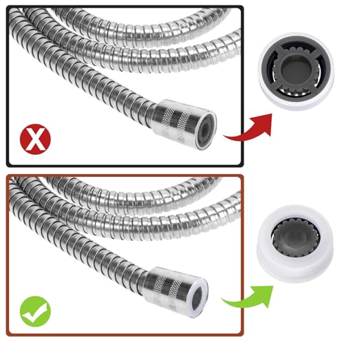 Isslly 4-Pack Shower Head Flow Restrictors with Adjustable GPM in White, Grey, Yellow, Green
