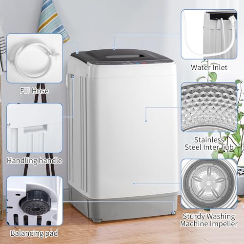 Winado 17.6LBS Portable Fully Automatic Washing Machine with Drain Pump