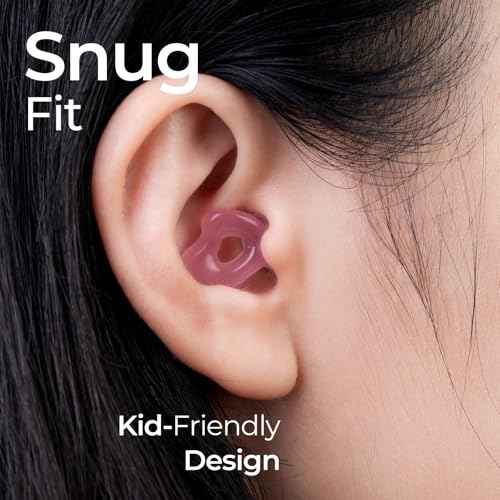 Kids Ear Plugs (6-12 yrs) - Reusable Noise Cancelling Ear Protection with 5 Ear Tip Sizes (XXS - L) for School, Sports, Playground - 23dB Noise Reduction for Focus and Comfort
