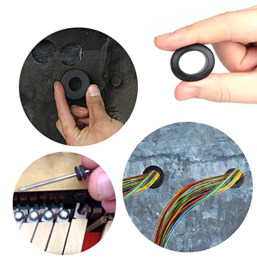Black Rubber Grommet Kit 200PCS Firewall Hole Plugs Assortment 1/4"-1"
