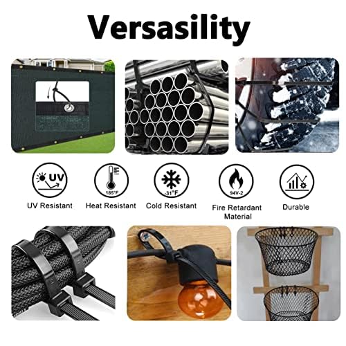 Yoyoellafa Heavy Duty Black Zip Ties 20 Inch 250lb, 40 Pack Outdoor Cable Wraps