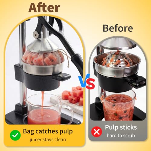 Juicer Bag Set 10 Pack for Cast Iron Juicer – Nylon Mesh, Reusable, Easy Tie