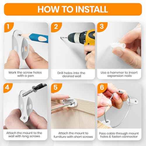 Furniture Anchors for Baby Proofing (10 Pack) Anti Tip Furniture Anchors Securing 400lbs,Wall Anchor Earthquake Straps Prevent Baby Pet from Falling Furniture Dresser & Bookshelf, White