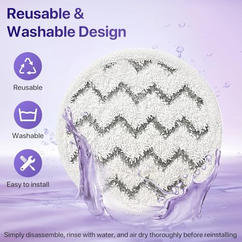 Shark Steam Mop Pad Replacement 12 Pack S8001/S8201/S7001 – Dirt Grip Microfiber Pads