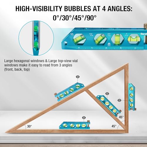 DURATECH 3-Piece Magnetic Torpedo Level Set 2.5/6.25/8 inches with V-Groove