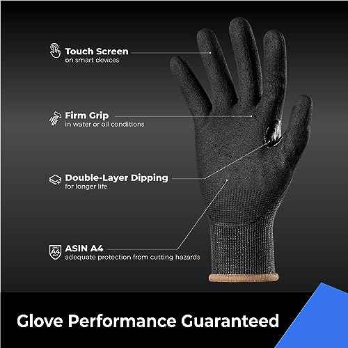 toolant ANSI A4 Cut Resistant Work Gloves without Steel and Fiberglass, Ultra Light & Thin, for Fishing, WoodCarving