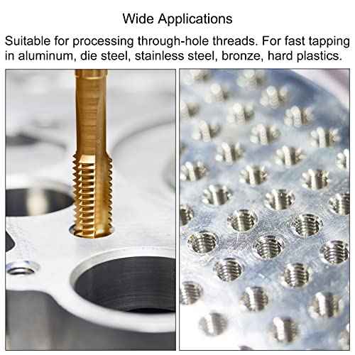 uxcell M3 x 0.5 Spiral Point Thread Tap and 2.5mm Drill Bit Set, Metric Titanium Plated Cobalt High Speed Steel Machine Screw Thread Tap Threading Tool