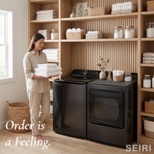 SEIRI 26x18 in Silicone Top Protector Mat for Top-Loading Washer & Dryer - Non-Slip, Waterproof, Dark Gray (1 pack)