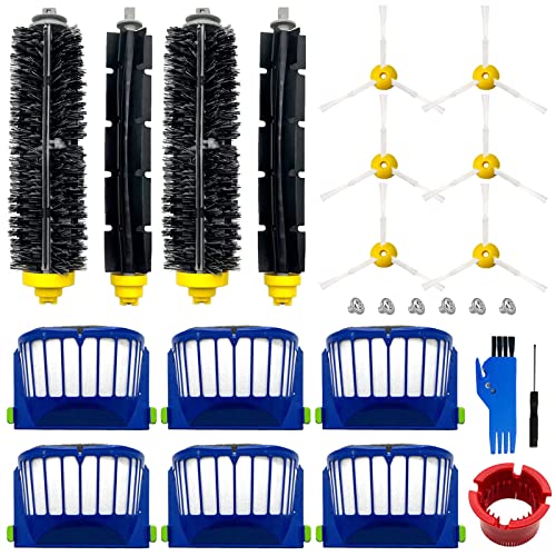 Replacement Parts Kit for iRobot Roomba 600/500 Series – 2 Bristle & 2 Beater, 6 Filters, 6 Side Brushes (2+6+6) – Rjnlsc