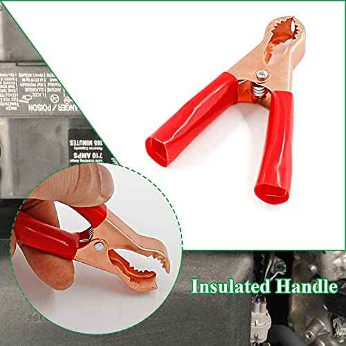 10Pcs 50A Insulated Alligator Clips Electrical Heavy Duty Alligator Clamps, Battery Replacement Cable Metal Spring Loaded Jumper Clips for Car Auto Vehicle Boat (Red & Black£©