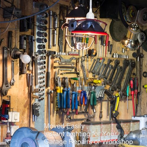 White 16Ft Pendant Light Kit with On/Off Switch - UL Approved, E26/E27 Socket, Includes Rings & Hooks