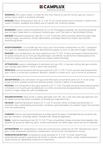 CAMPLUX Tankless Water Heater Outdoor, 1.32 GPM Portable Propane Camping Water Heater, 5L, AY132, White