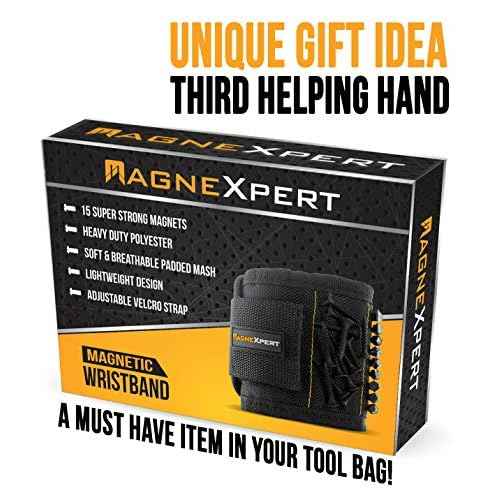 Magnelex Magnexpert Magnetic Wristband for Holding Screws, Nails and Drill Bits - Crafted from Ballistic Nylon with 15 Powerful Magnets, Stocking Stuffer for Men